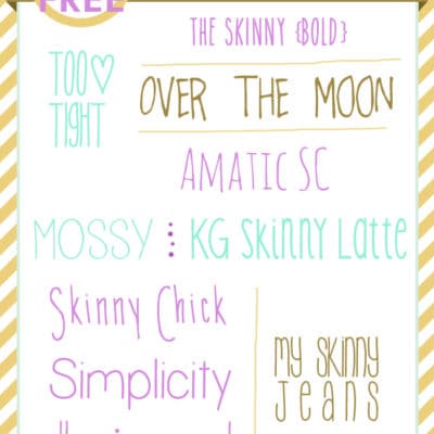 FREE font Friday | Tall & Skinny Handwriting Fonts