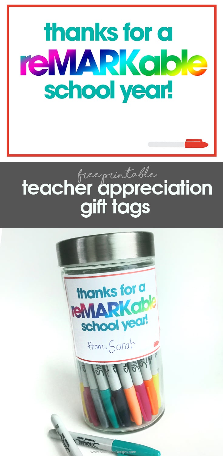 teacher appreciation | free printable | gift tags for teacher | fast & easy teacher gift
