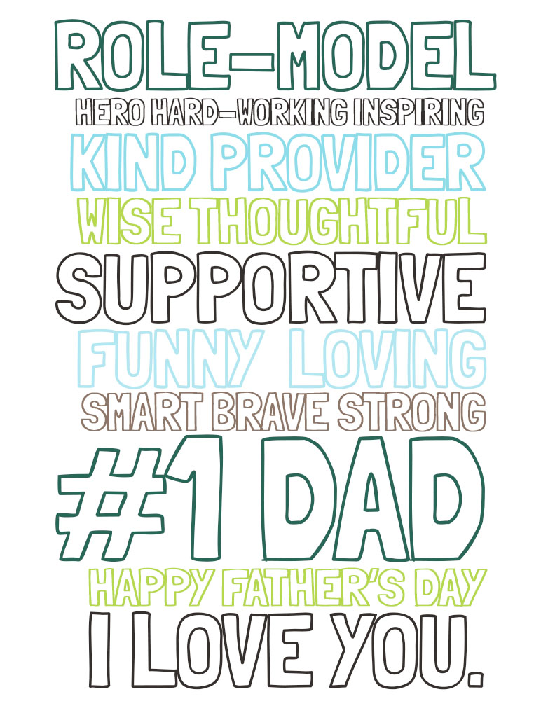 #1 Dad free father's day printable