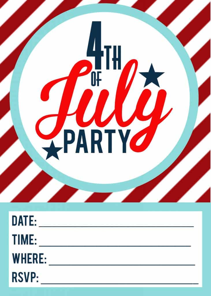 4th of july printable invitations free printable included
