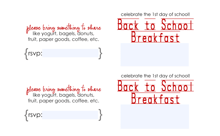 sample back to school breakfast pdf