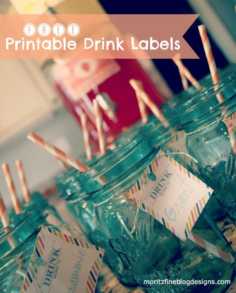 Free Printable Drink Label to use on Mason Jars