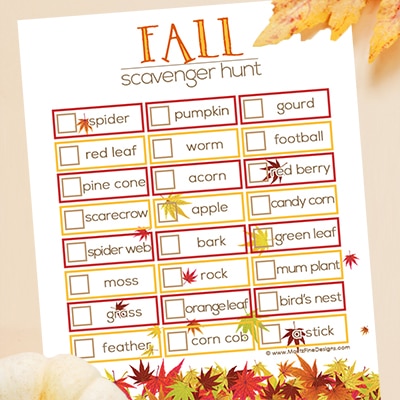 Fall Scavenger Hunt | Free Printable