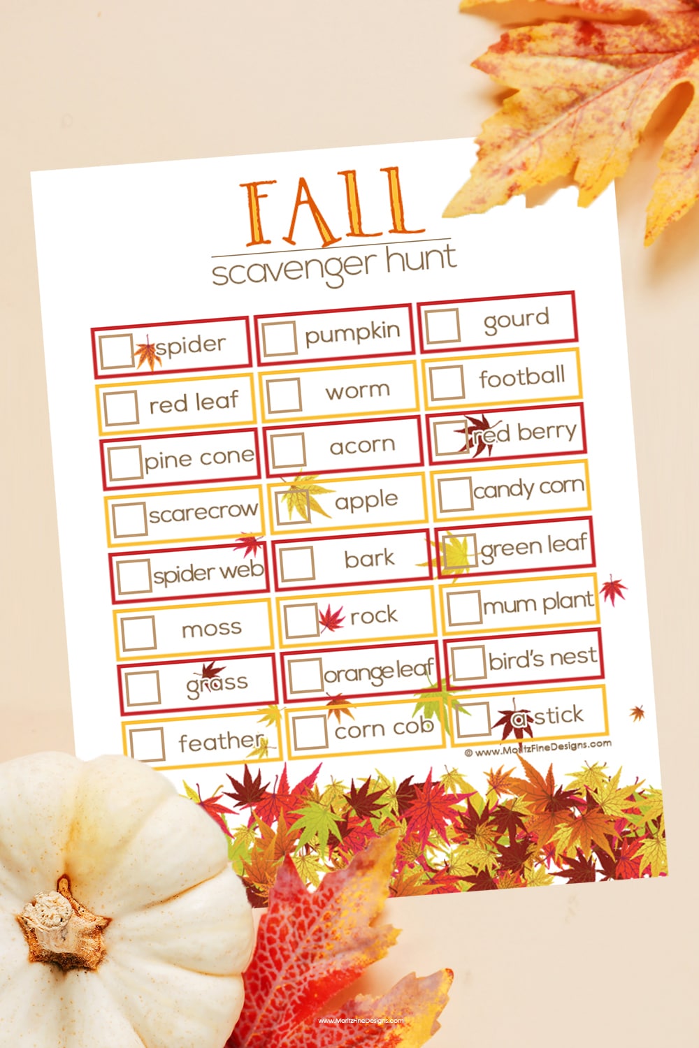 Fall Scavenger Hunt for Kids is the perfect activity to send the kids out to explore on a beautiful fall day.