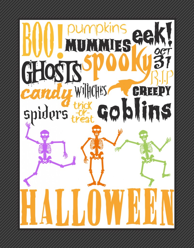 Halloween Subway Art Free Home Decor Printable