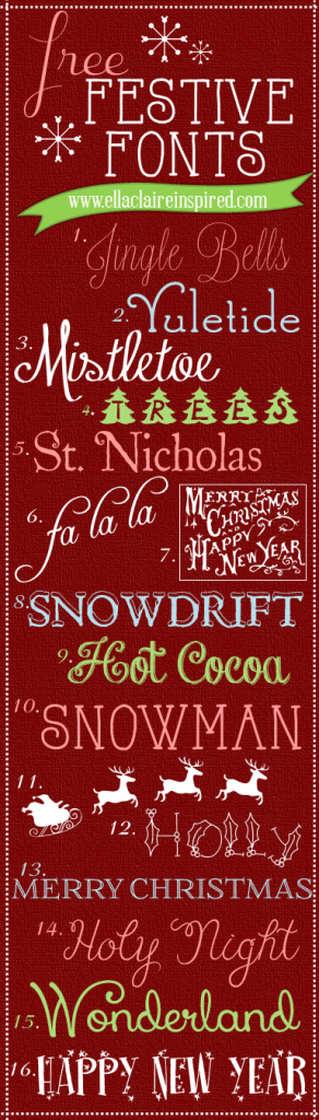 100 Best Holiday Free Fonts