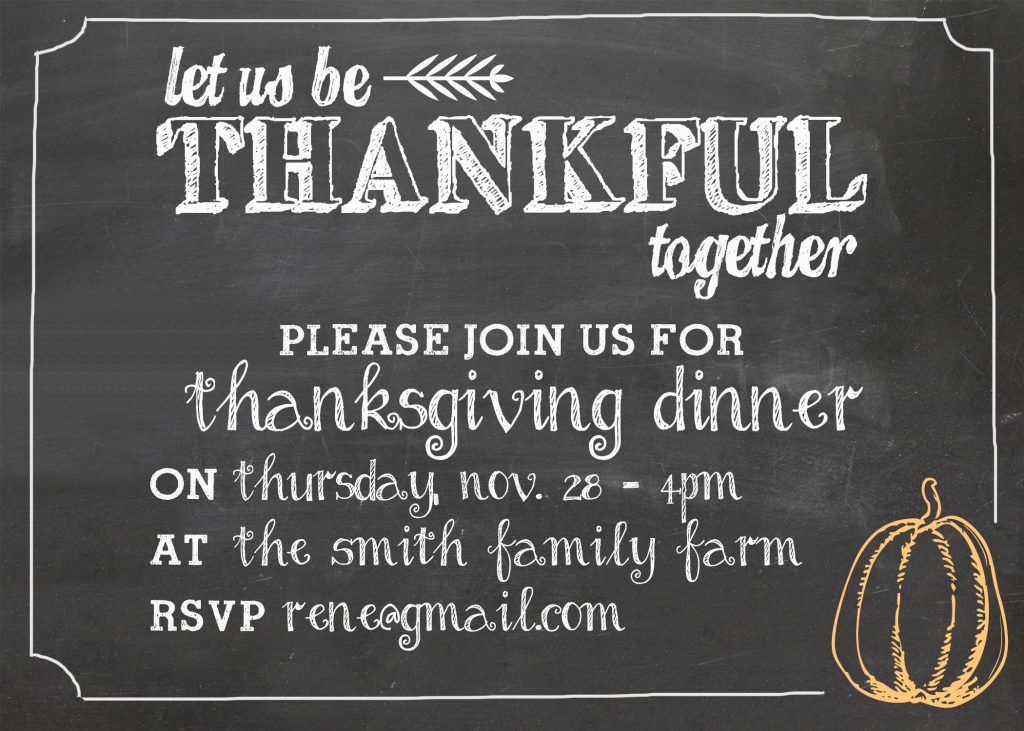 Use the free printable and customizable Thanksgiving Invitation to create the perfect Thanksgiving invite for your friends and family. #ThanksgivingInvitation