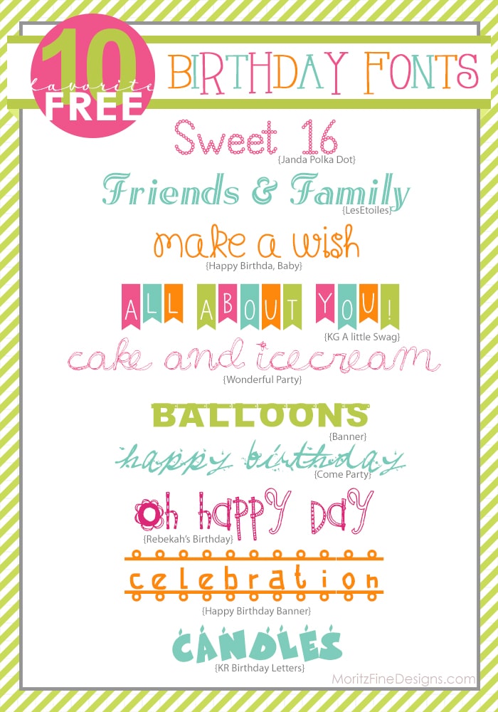 Download Free Awesome Free Birthday Fonts Free Font Friday Moritzfineblogdesigns PSD Mockup Template