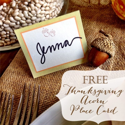 Thanksgiving Table Place Card | Free Printable