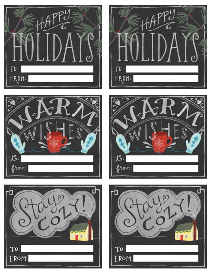 Chalkboard printable Gift Tags