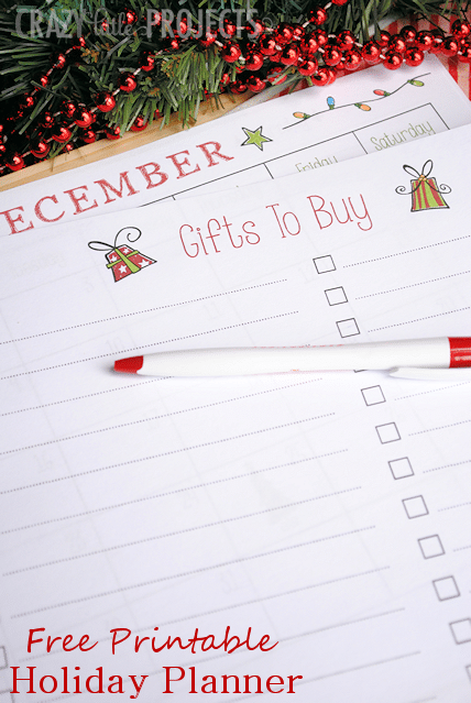 Free printable holiday planner