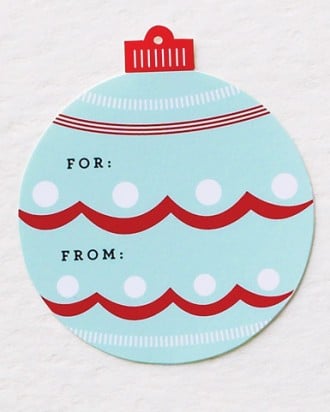 christmas ornament printable gift tag