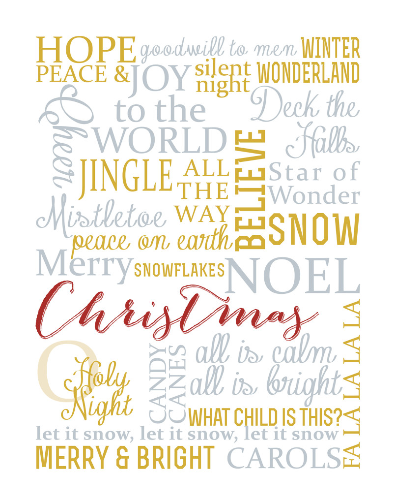 Christmas Subway Art Free Printable