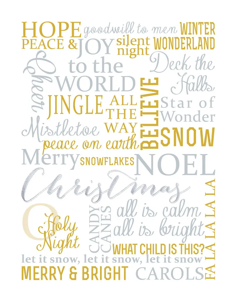 Christmas Subway Art Free Printable