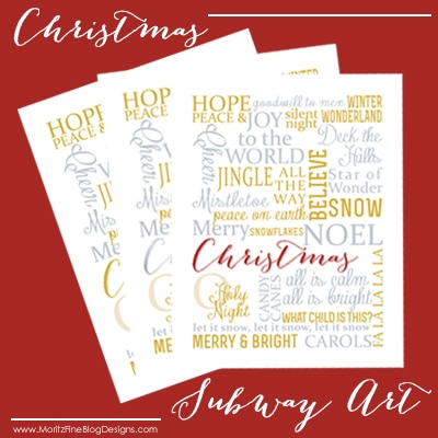 Christmas Subway Art | Free Printable