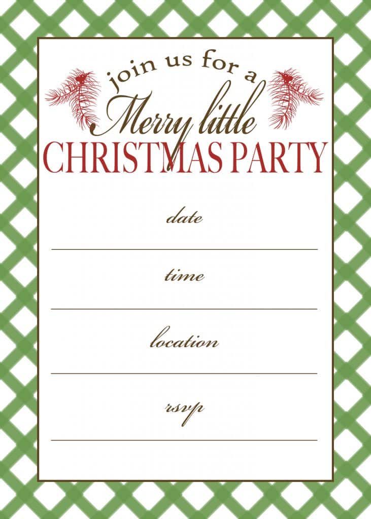 Free Printable Christmas Party Invitation