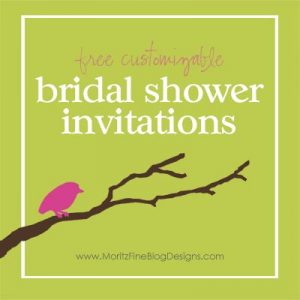 free customizable bridal shower invitations | www. MoritzFineBlogDesigns.com