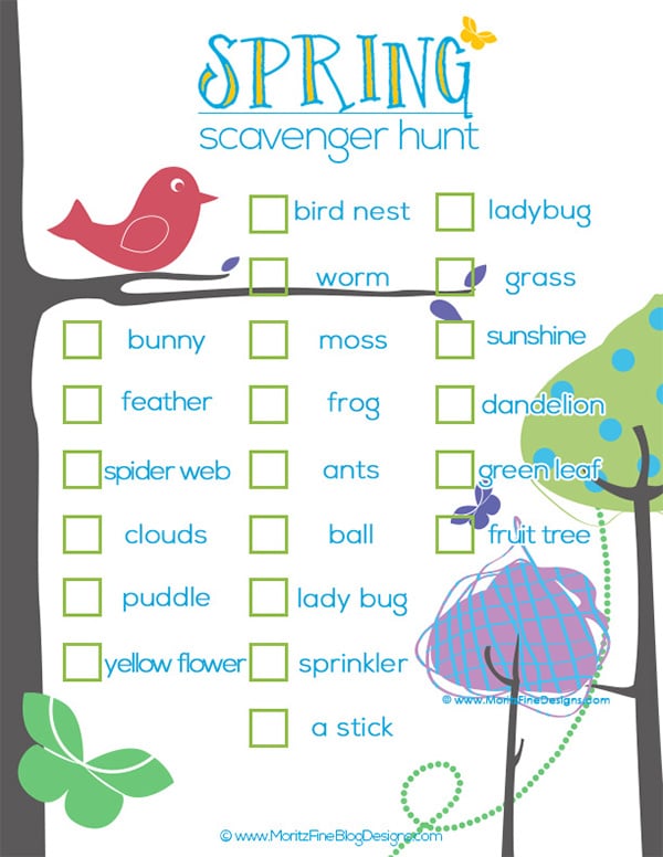 Kid's Spring Scavenger Hunt