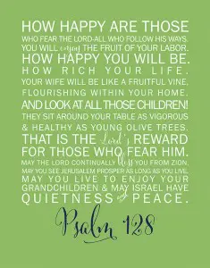 Psalm 128 Printable for your Home