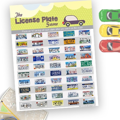License Plate Game Free Printable for Kids