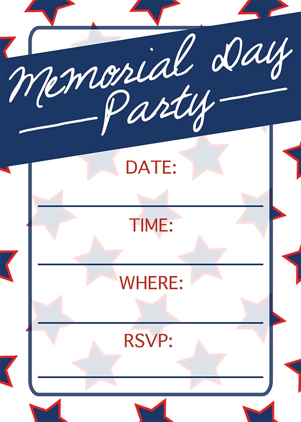 Memorial Day Invitation Template Free