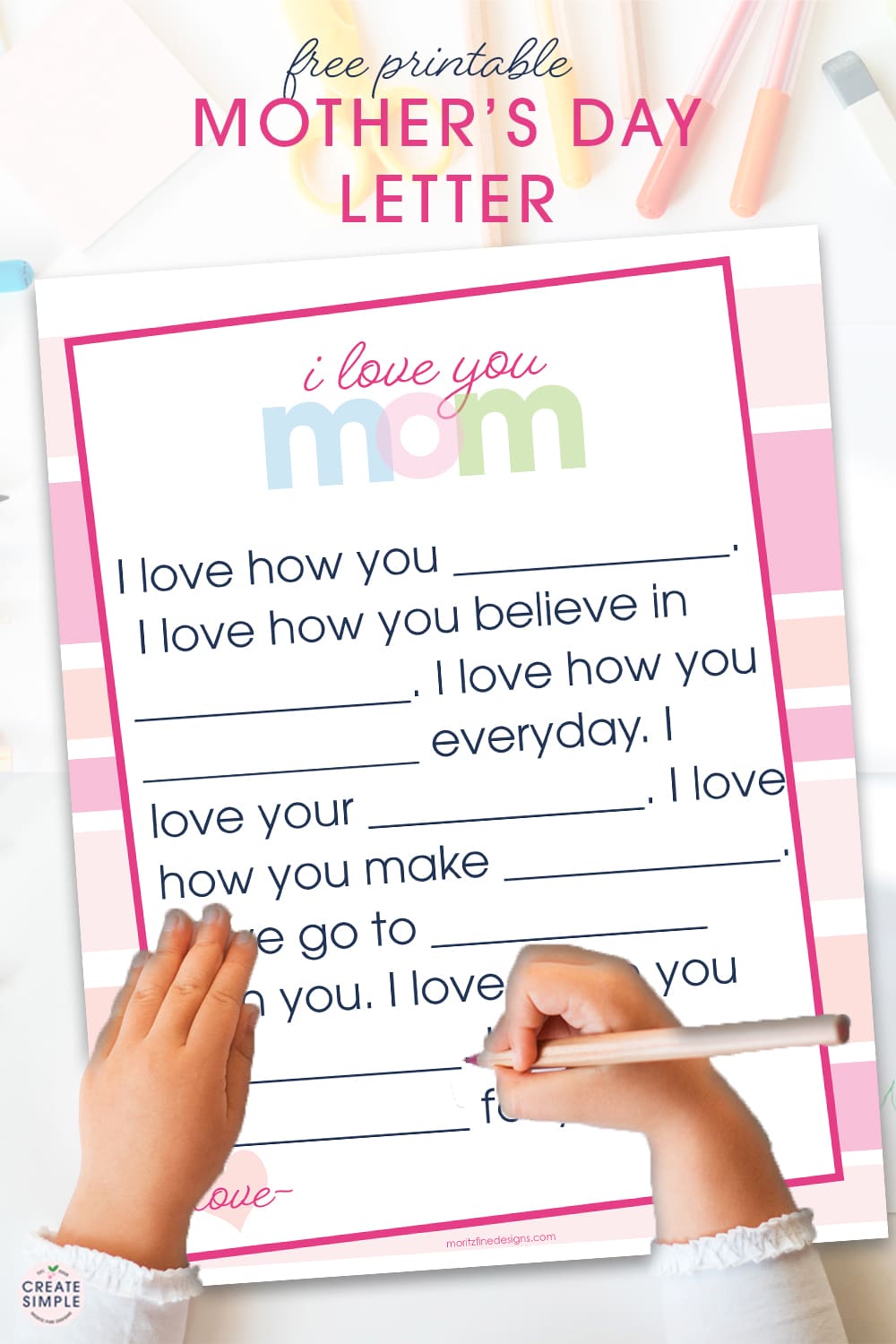 Your mom or grandma will love this personalized-by-you Mother's Day Printable. This Mother's Day Printable is free and perfect for all ages !