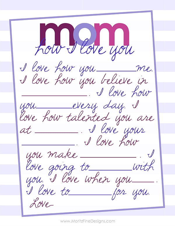 Last Minute Mother's Day gift, free printable