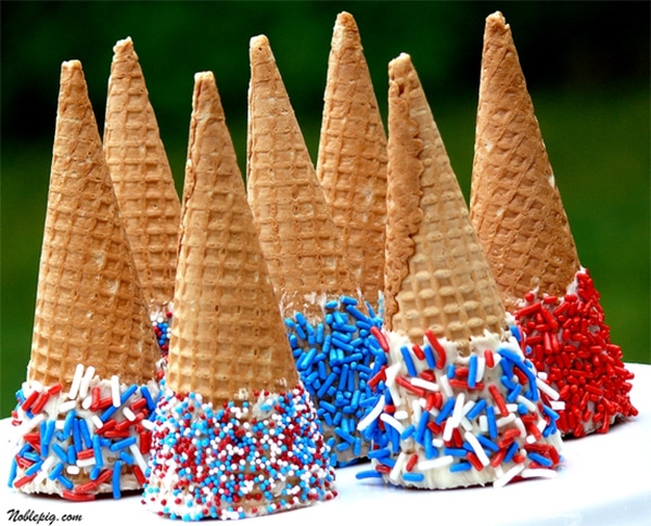 Five-Minute 4th of July Treats icecream cone