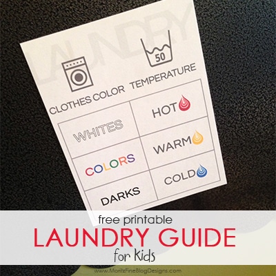 Printable Laundry Guide for Kids