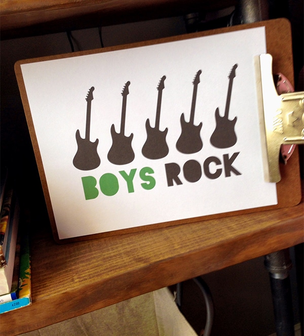 Boys Rock free printable sign decor, one for girls too