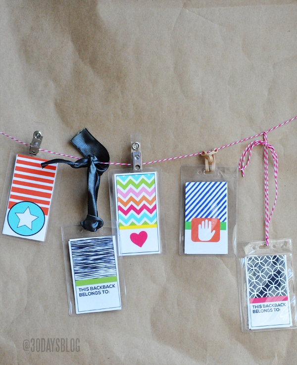 Free Printable Backpack Tags