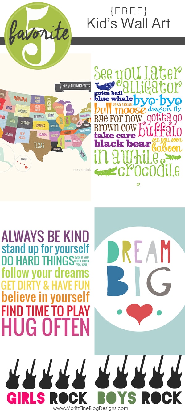 Free Printable Kid Room Wall Art