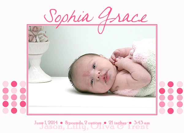 DIY Birth Announcement or Birthday Invitation Template