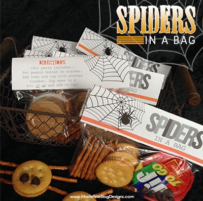 Spiders in a Bag Halloween Printable