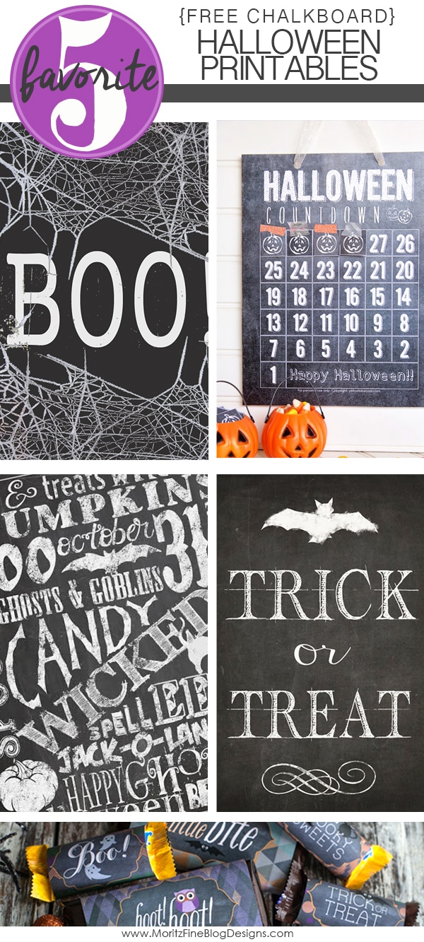 Chalkboard Halloween Printables are cute and simple decor for your home!