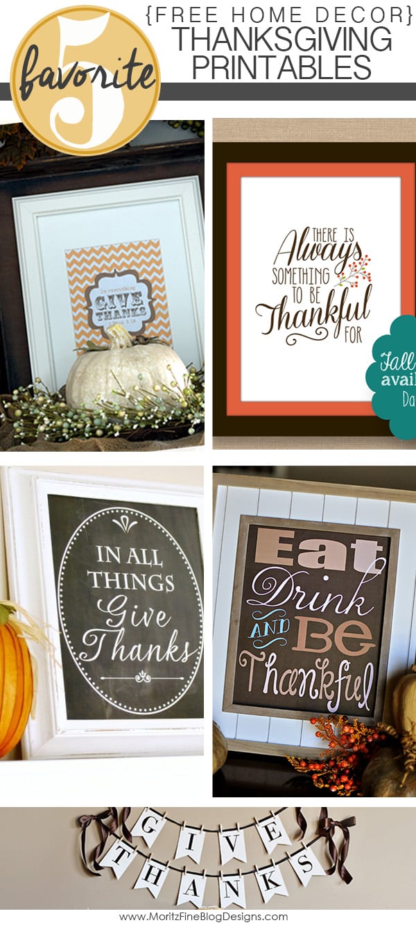 Free Home Decor Thanksgiving Printables | Friday Favorite 5