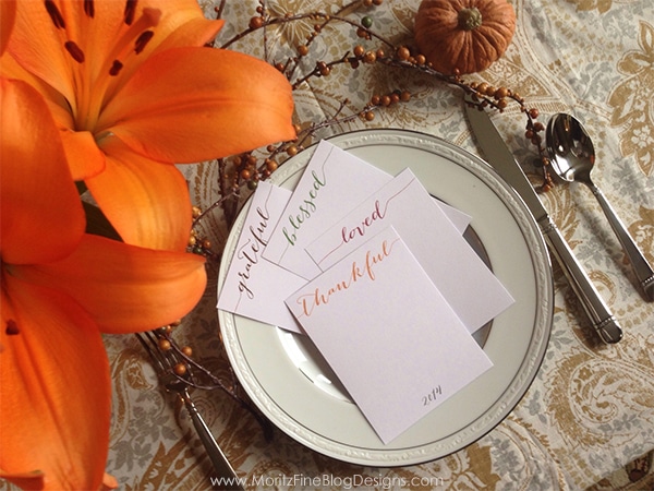 This Thanksgiving use these printable Gratitude Cards for your guests to fill out and keep as a memory.