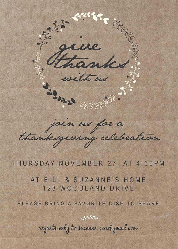 Printable Thanksgiving Invitation