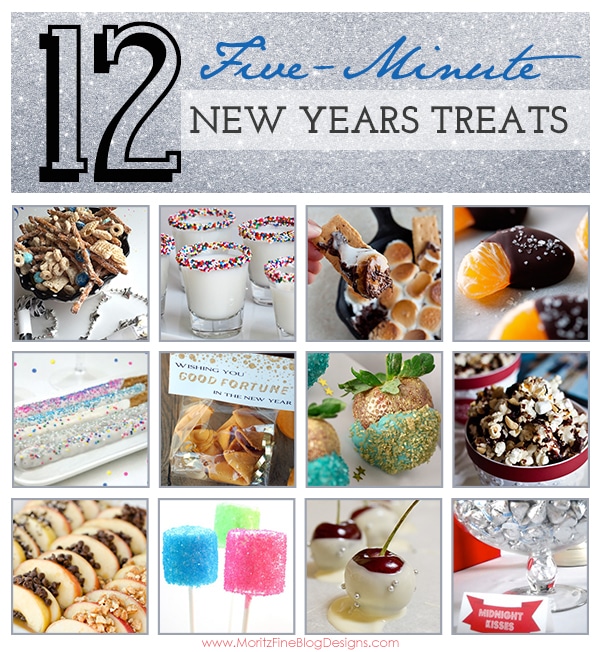 Need a last minute New Years Party idea? Check out this collection of {12} 5-Minute New Years Treats you can make in a hurry!