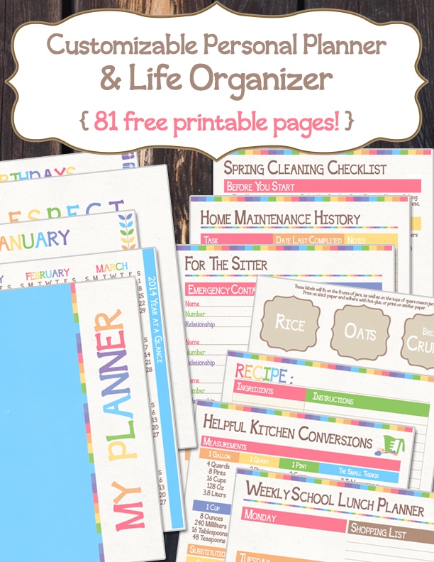 Get your home organized with a variety of these free Home Organizer Printables. Keep all your valued information in one spot!