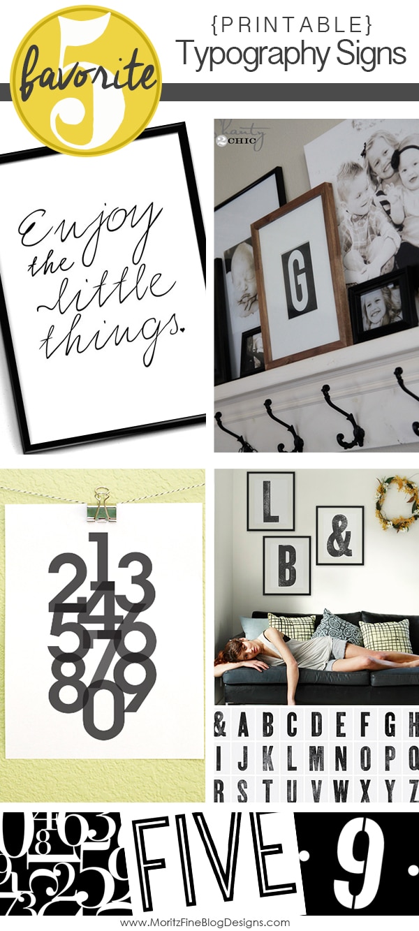 Printable Typography Signs | Friday Favorite Five