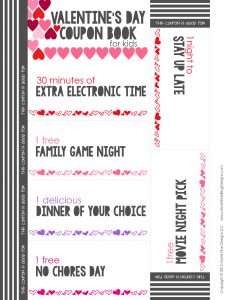 Give your kids a simple gift for Valentine's Day this year. They will love this awesome free Valentine's Day Coupon Book for Kids!