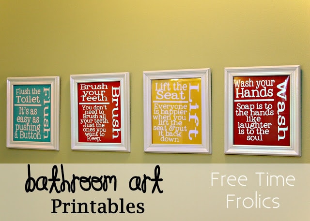 If you have some empty wall space in one of your bathrooms, you can quickly and inexpensively get it decorated with this free printable bathroom art.