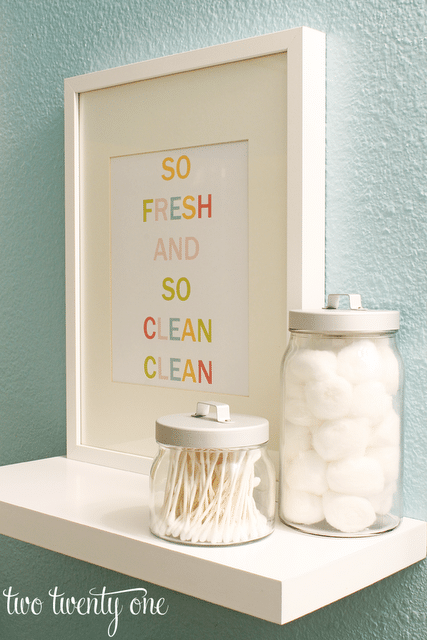 If you have some empty wall space in one of your bathrooms, you can quickly and inexpensively get it decorated with this free printable bathroom art.