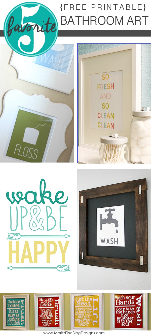 If you have some empty wall space in one of your bathrooms, you can quickly and inexpensively get it decorated with this free printable bathroom art.