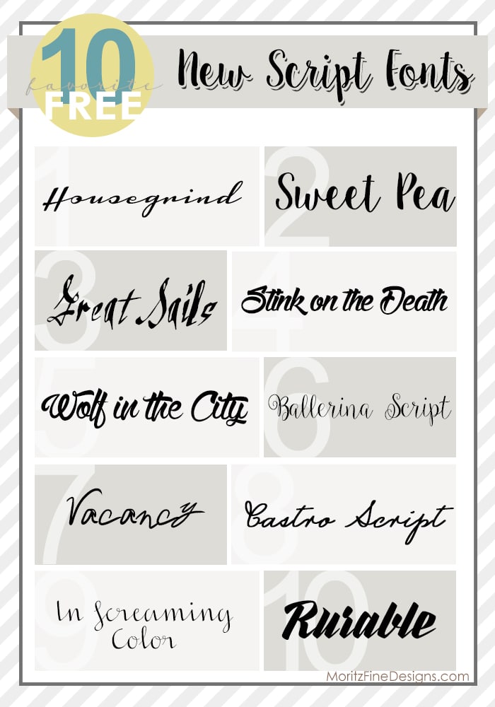 Use these beautiful free new script fonts in all of your projects. Easy and quick to download.