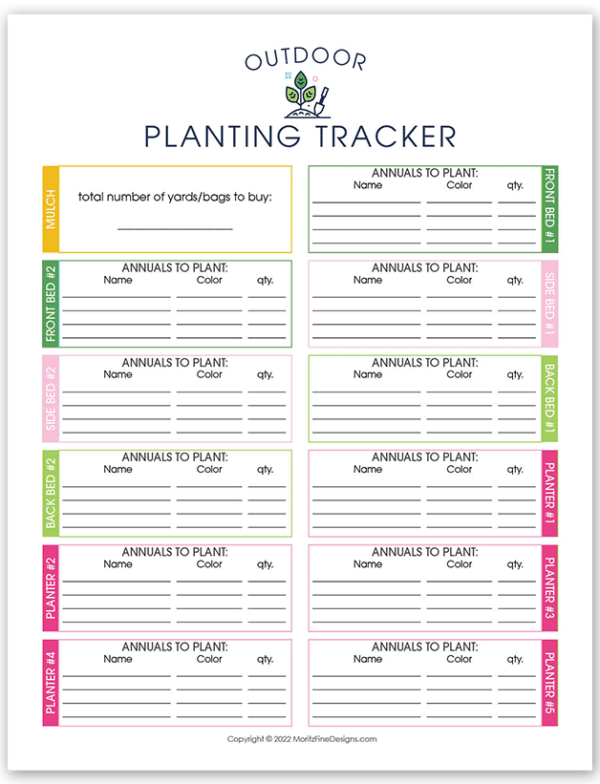 Outdoor Planting Tracker | Garden Organizer