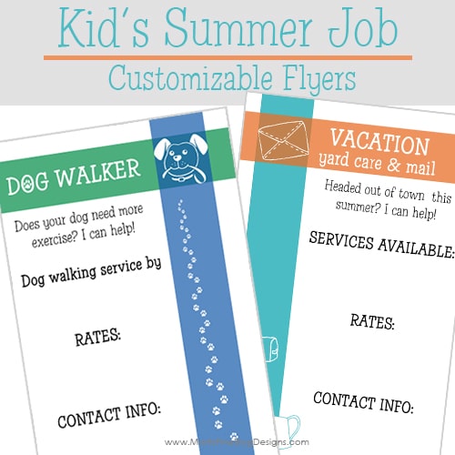 Kid’s Summer Job Customizable Flyers