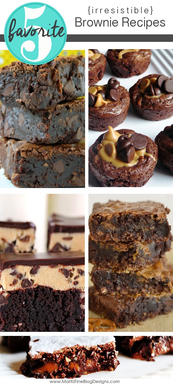 Do you love chocolate? Especially brownies?  You will love these 5 Irresistible Brownie Recipes. Great ways to spice up a simple box brownie mix!