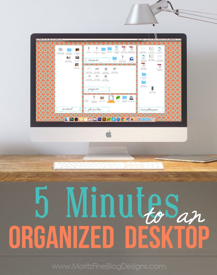 Is your Computer Desktop a MESS? Use the Desktop Organization Backgrounds to clean it up in less than 5 minutes! Simple and Easy!